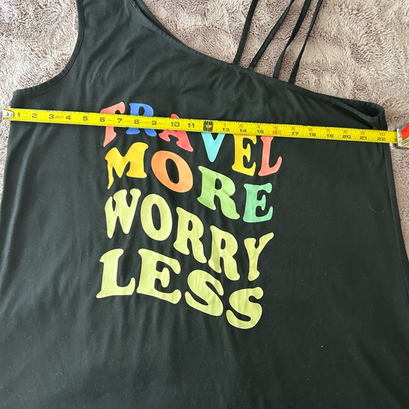Women’s Travel More Worry Less Top. Great for vacay! Never worn.  NWOT. - Picture 3 of 5